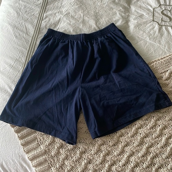 Men’s Basic Editions Cotton Lounge Shorts Bundle Size Medium Navy and Gray - Picture 2 of 9